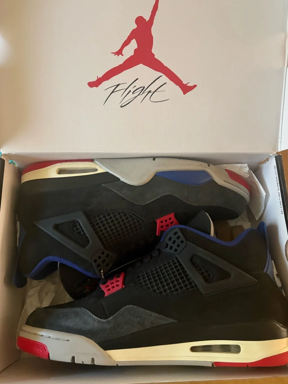 Jordan Black Sneakers with Red & Blue Accents